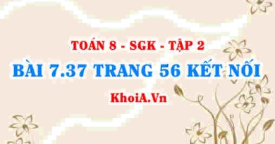 Bài 7.37 trang 56 Toán 8 Kết nối tri thức Tập 2